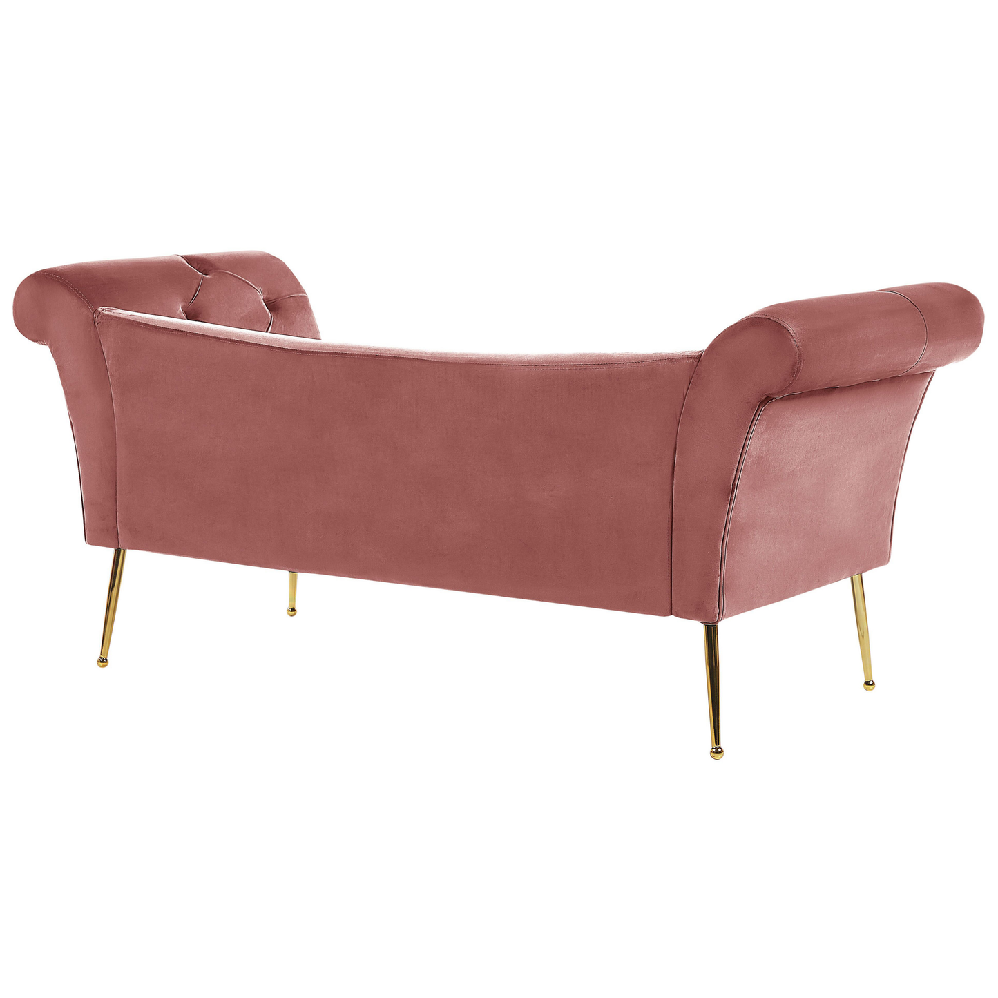 Chaiselongue Samtstoff rosa / gold NANTILLY