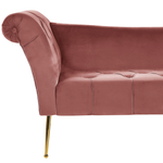 Chaiselongue Samtstoff rosa / gold NANTILLY