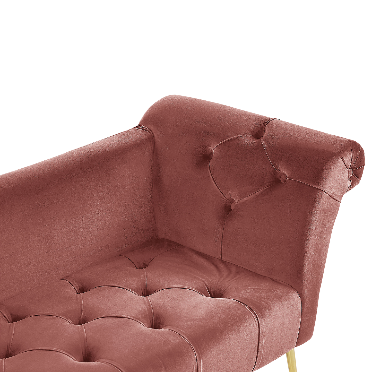 Chaiselongue Samtstoff rosa / gold NANTILLY