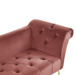 Chaiselongue Samtstoff rosa / gold NANTILLY