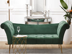 Chaiselongue Samtstoff dunkelgrün / gold NANTILLY