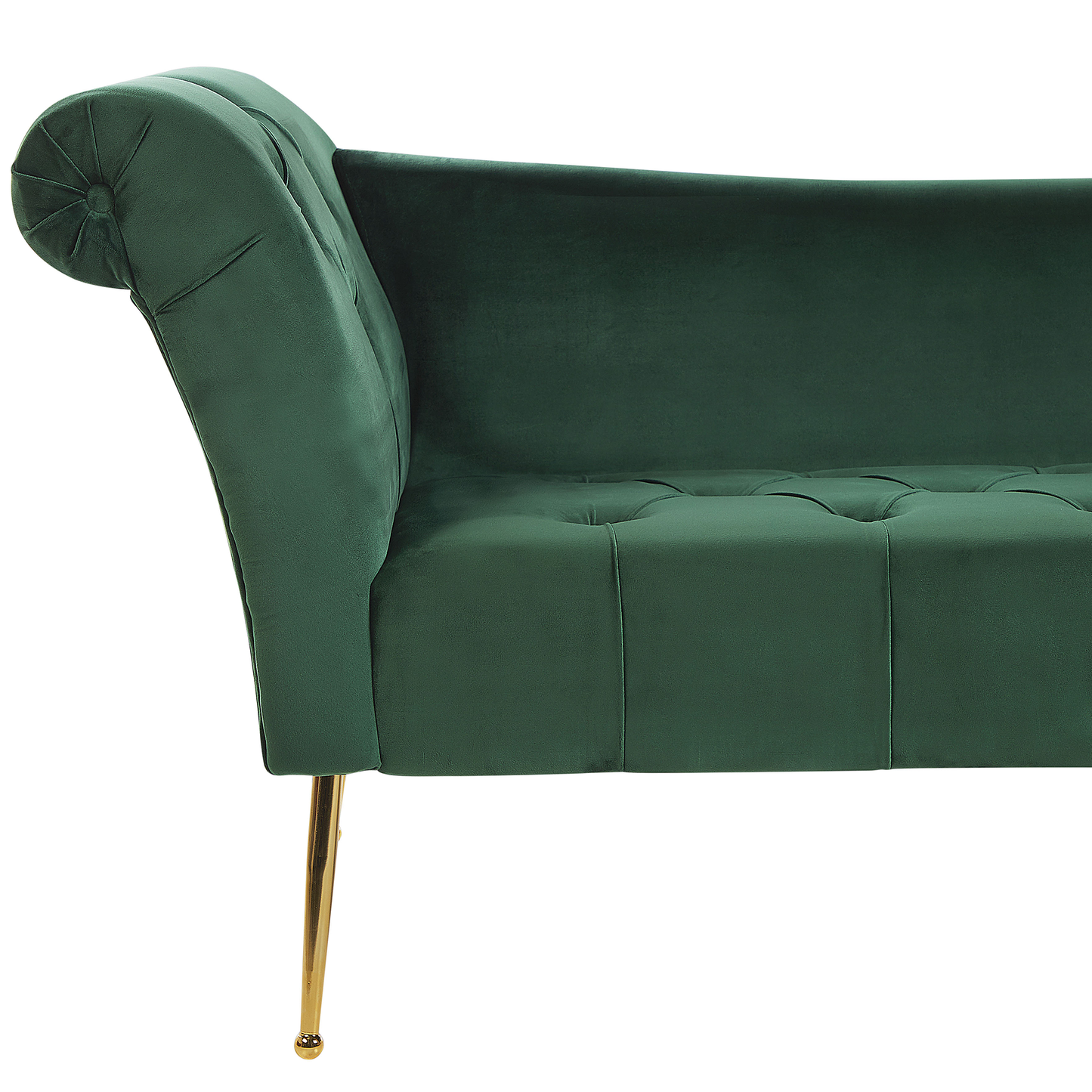 Chaiselongue Samtstoff dunkelgrün / gold NANTILLY