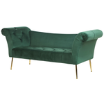 Chaiselongue Samtstoff dunkelgrün / gold NANTILLY