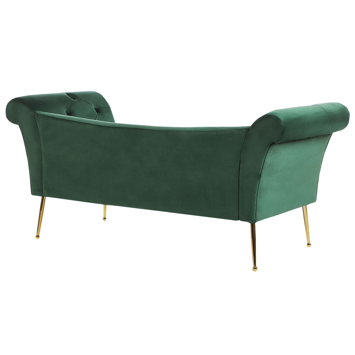 Chaiselongue Samtstoff dunkelgrün / gold NANTILLY