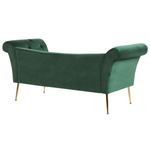 Chaiselongue Samtstoff dunkelgrün / gold NANTILLY