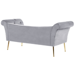 Chaiselongue Samtstoff hellgrau / gold NANTILLY