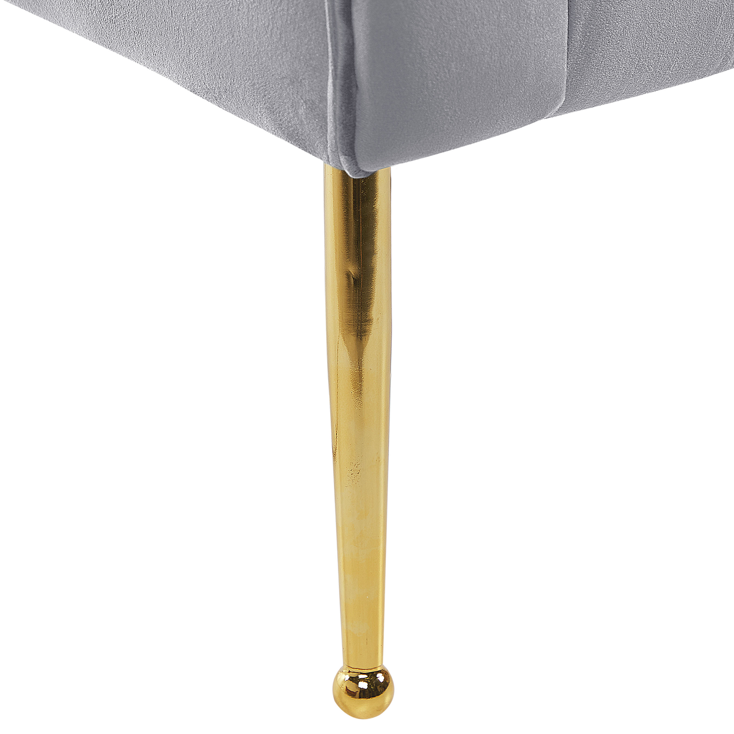 Chaiselongue Samtstoff hellgrau / gold NANTILLY