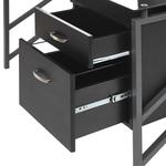 Schreibtisch schwarz Glasplatte 117 x 57 cm 2 Schubladen MORITON