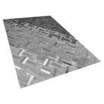 Teppich Leder grau 140 x 200 cm Kurzflor DARA