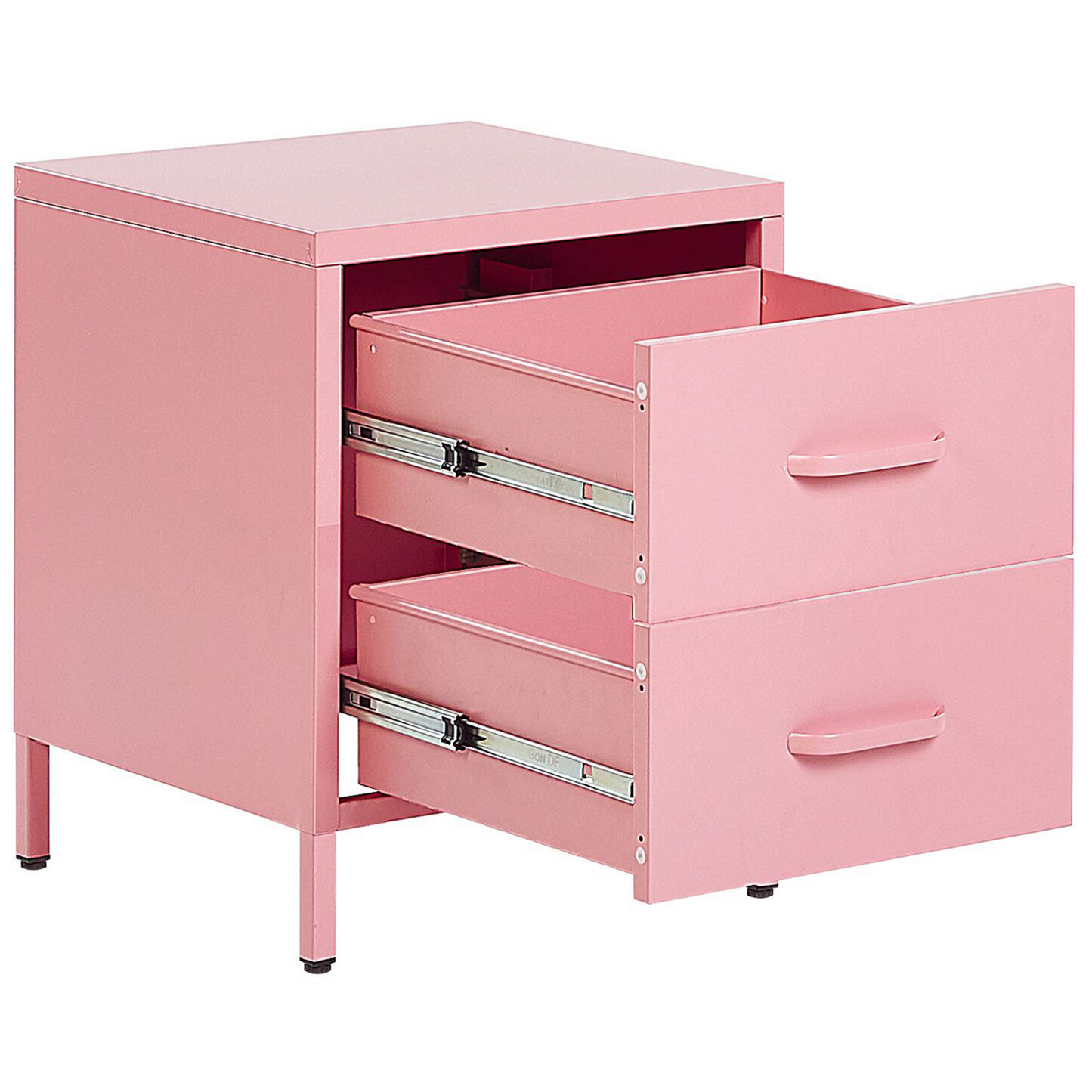 Nachttisch mit 2 Schubladen MALAVI Metall Rosa