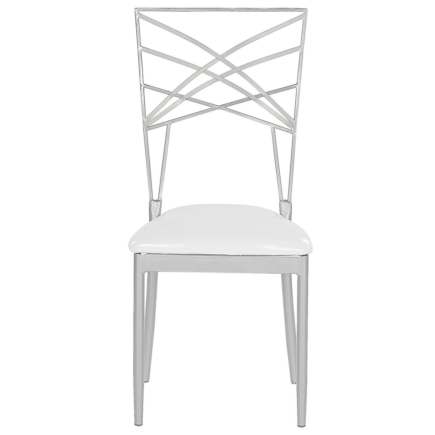 Esszimmerstuhl 2er Set GIRARD Metall Silber