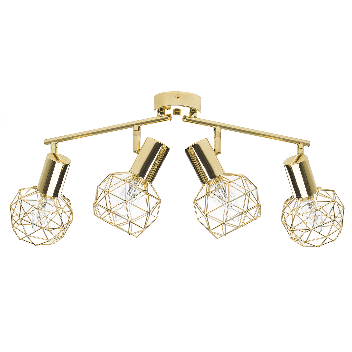 Strahler 4-flammig CHENAB verstellbar Metall Gold