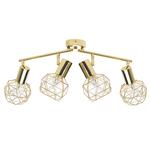 Strahler 4-flammig CHENAB verstellbar Metall Gold