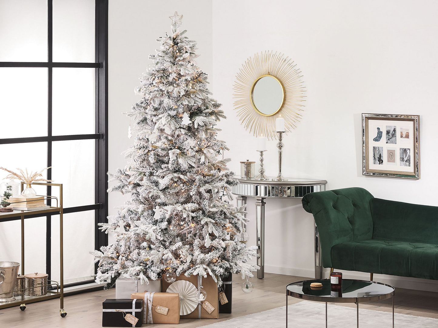 Künstlicher Weihnachtsbaum schneebedeckt 180 cm weiss TOMICHI
