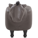 Hocker Lederoptik dunkelbraun Pferdeform HORSE