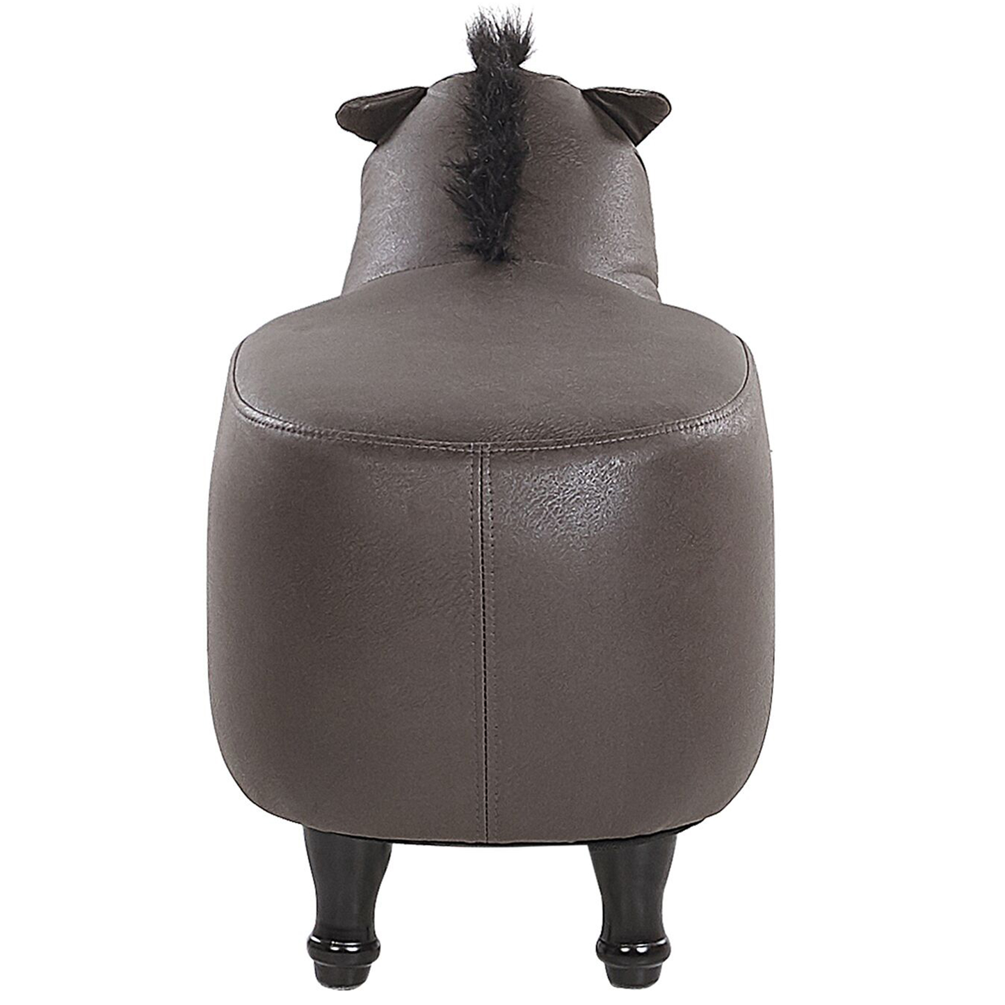 Hocker Lederoptik dunkelbraun Pferdeform HORSE