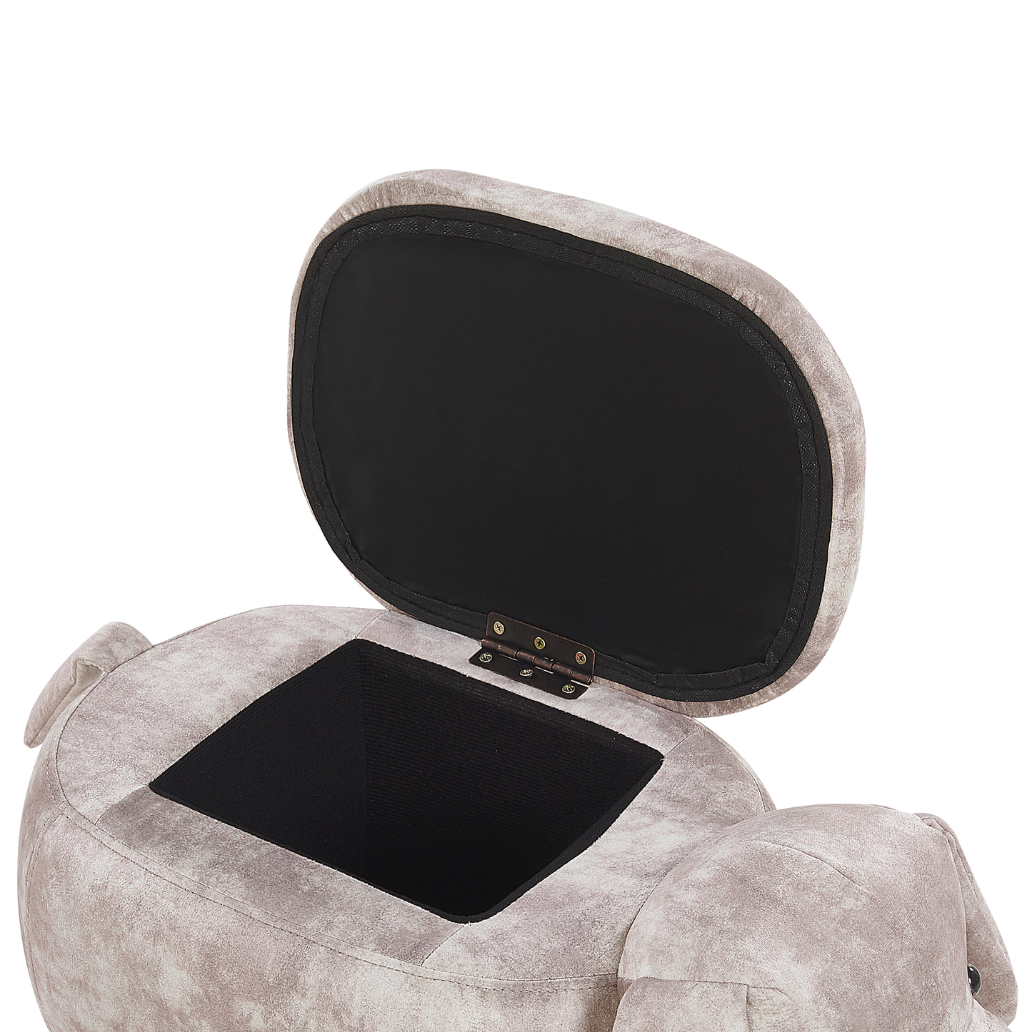 Tierhocker mit Stauraum Samtstoff beige Hundeform DOGGY