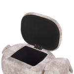 Tierhocker mit Stauraum Samtstoff beige Hundeform DOGGY