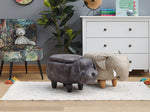 Hocker Samtstoff mit Stauraum dunkelgrau DOGGY