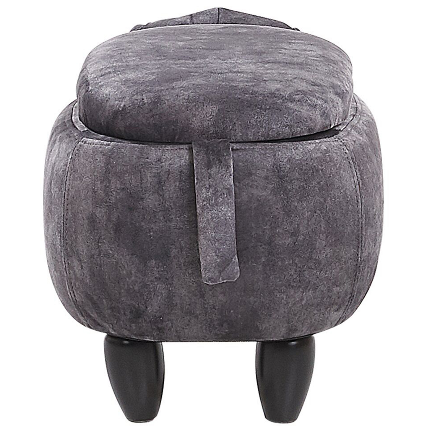 Hocker Samtstoff mit Stauraum dunkelgrau DOGGY