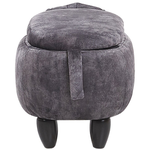 Hocker Samtstoff mit Stauraum dunkelgrau DOGGY