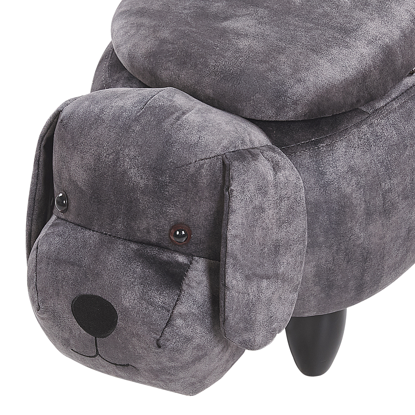 Hocker Samtstoff mit Stauraum dunkelgrau DOGGY