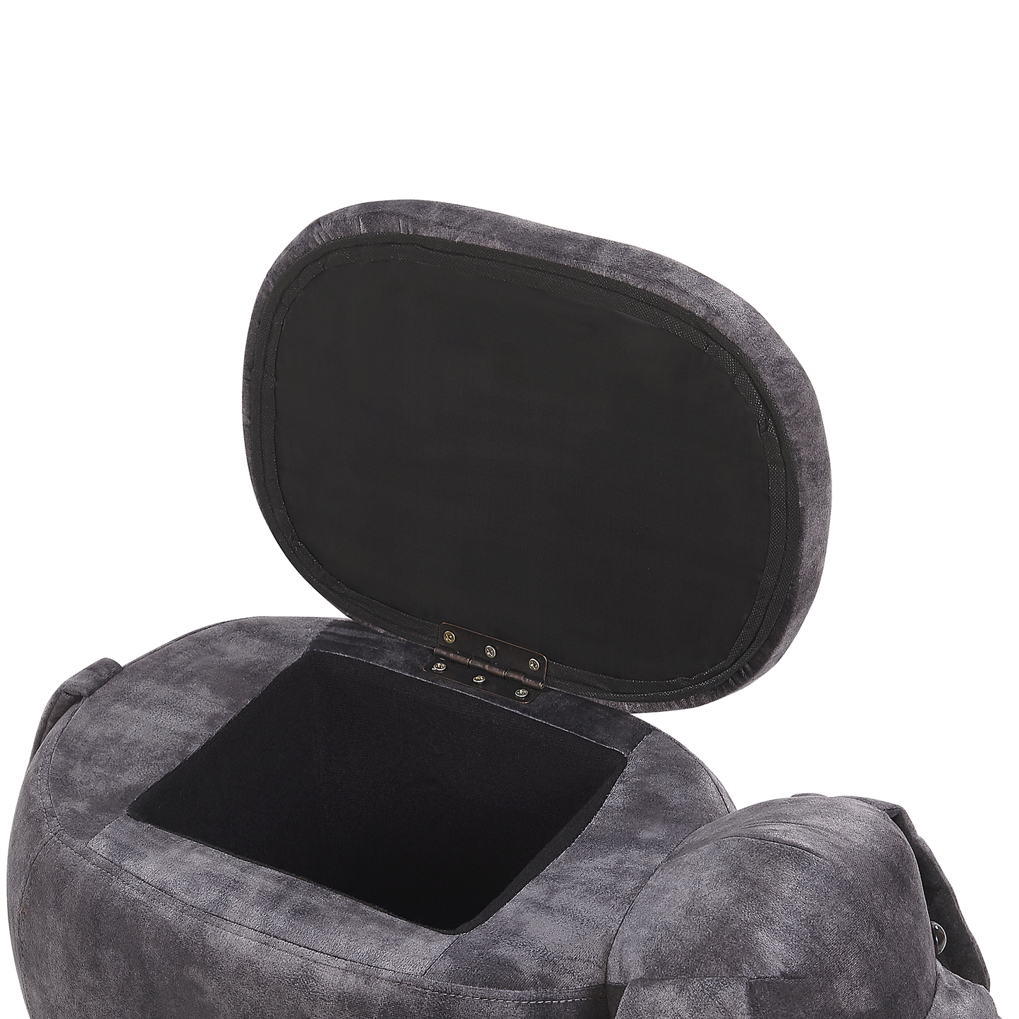 Hocker Samtstoff mit Stauraum dunkelgrau DOGGY
