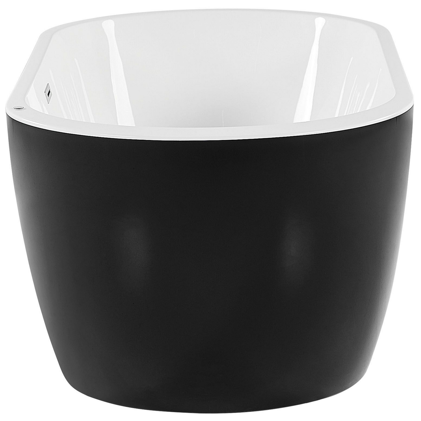 Whirlpool Badewanne freistehend schwarz mit LED 170 x 80 cm NEVIS