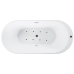 Whirlpool Badewanne freistehend schwarz mit LED 170 x 80 cm NEVIS