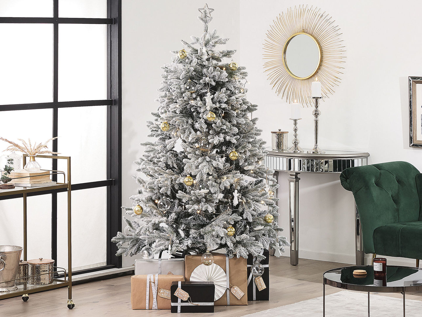 Künstlicher Weihnachtsbaum schneebedeckt 180 cm weiss FORAKER