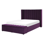 Bett mit Stauraumbank Samtstoff NOYERS 140 x 200 cm Purpur