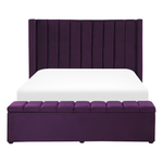 Bett mit Stauraumbank Samtstoff NOYERS 140 x 200 cm Purpur