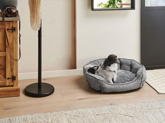 Tierbett CANDIR Leinen Grau