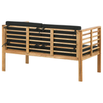 Lounge Set mit Tisch 4-Sitzer PACIFIC Akazienholz Schwarz