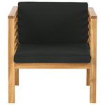 Lounge Set mit Tisch 4-Sitzer PACIFIC Akazienholz Schwarz