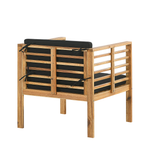 Lounge Set mit Tisch 4-Sitzer PACIFIC Akazienholz Schwarz