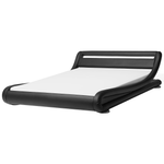 Wasserbett Kunstleder schwarz 180 x 200 cm mit LED-Beleuchtung AVIGNON