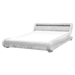 Wasserbett Samtstoff Silber 160 x 200 cm mit LED-Beleuchtung AVIGNON