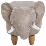 Tierhocker mit Stauraum Lederoptik hellgrau Elefantenform JUMBO