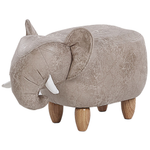 Tierhocker mit Stauraum Lederoptik hellgrau Elefantenform JUMBO