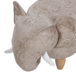 Tierhocker mit Stauraum Lederoptik hellgrau Elefantenform JUMBO