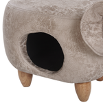 Tierhocker mit Stauraum Lederoptik hellgrau Elefantenform JUMBO