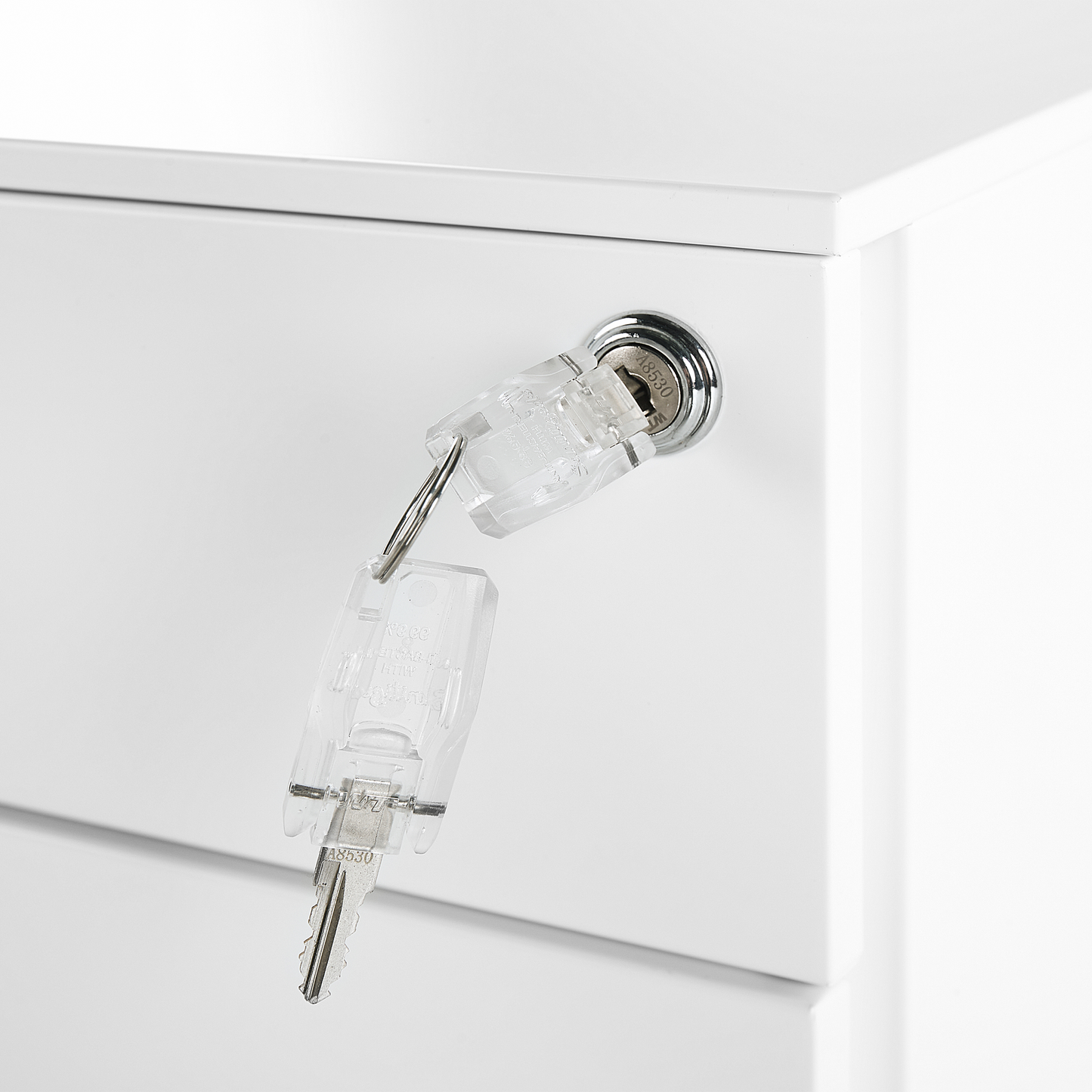 Aktenschrank Metall weiss 3 Schubladen mit Rollen BOLSENA
