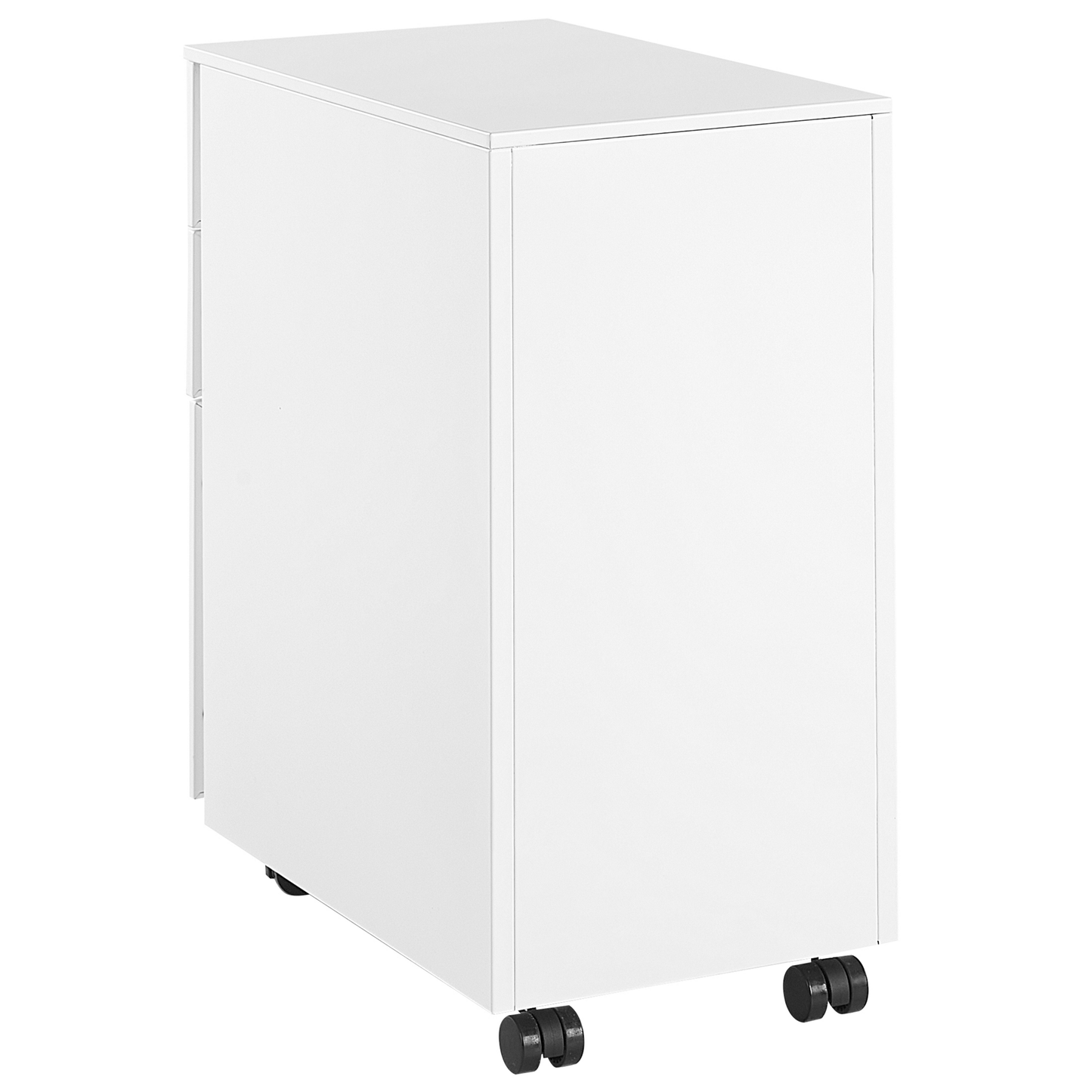 Aktenschrank Metall weiss 3 Schubladen mit Rollen BOLSENA