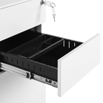 Aktenschrank Metall weiss 3 Schubladen mit Rollen BOLSENA