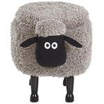 Tierhocker mit Stauraum Felloptik grau Schafform SHEEP