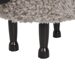 Tierhocker mit Stauraum Felloptik grau Schafform SHEEP