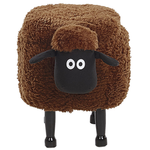 Tierhocker mit Stauraum Felloptik braun Schafform SHEEP
