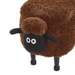 Tierhocker mit Stauraum Felloptik braun Schafform SHEEP