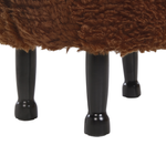 Tierhocker mit Stauraum Felloptik braun Schafform SHEEP